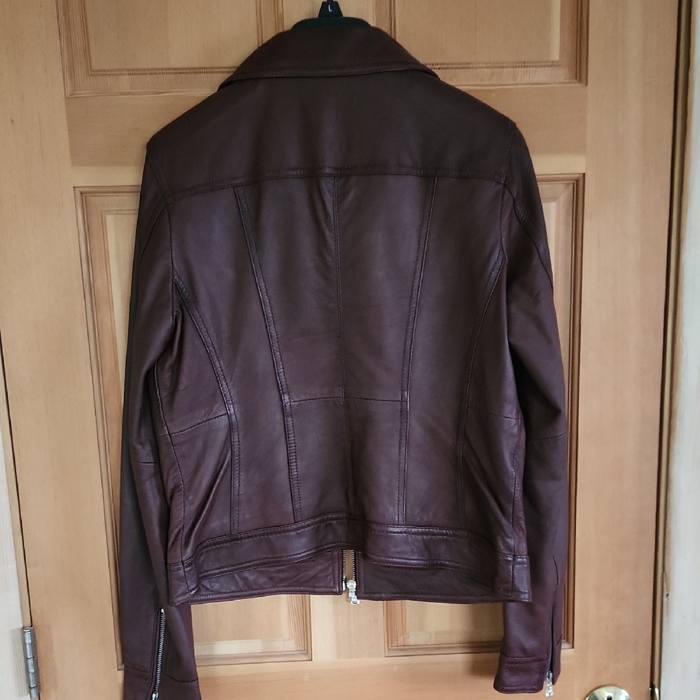Black Rivet Brown Leather Jacket - Picture 4 of 6